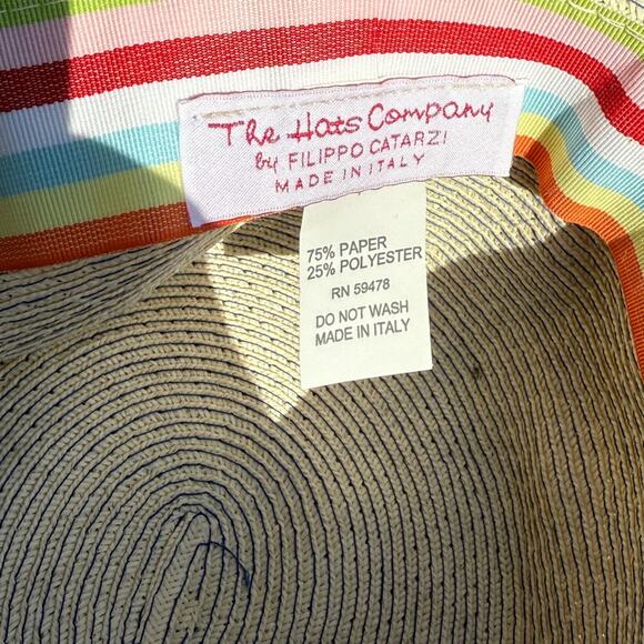 The Hats Company by Filippo Catarzi Bucket Hat with Navy Ribbon - Picture 4 of 4